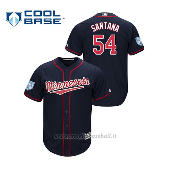 Maglia Baseball Uomo Minnesota Twins Ervin Santana 2019 Entrenamiento De Primavera Cool Base Blu